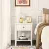Hivvago Nightstand End Table With Drawer And Shelf-white