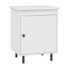 Hivvago Nightstand Mid Century End Tables With Door - 1 Pieces In White