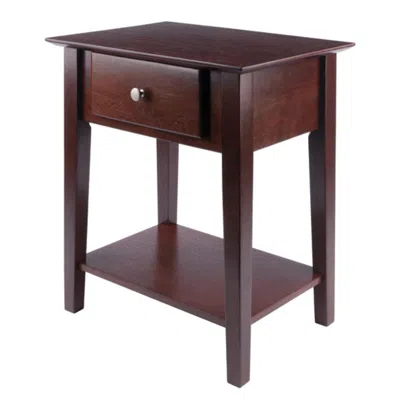 Hivvago Nightstand Walnut In Brown
