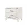 Hivvago Nightstand With 2 Drawers And Shimmer Accent Trim, White In White