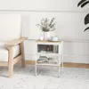 Hivvago Nightstand With Flip Up Door Storage Shelf-white