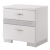Hivvago Nightstand With Three Center Metal Glide Drawers In White Gloss Finish