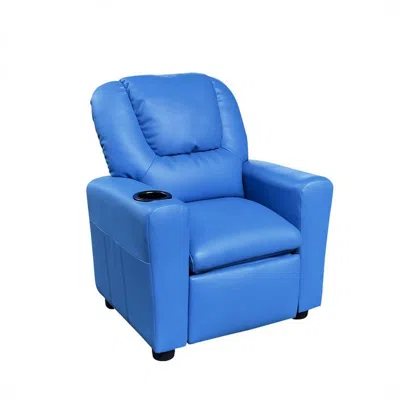 Hivvago Nik Youth Recliner Chair, Cup Holder, Padded Seat And Back, Blue
