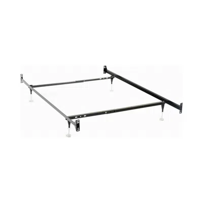 Hivvago Nit Multisize Bed Frame, Twin Or Full, 4 Legs With Glides, Black Metal