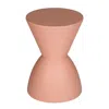 Hivvago Niya 17 Inch Side End Table, Round Top, Pedestal Base, Indoor Outdoor, Pink In Orange