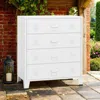 Hivvago Nova Accent Cabinet, 37 Inch, 4 Drawers, Modern White Metal Frame In White