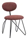 Hivvago Novi Dining Chair (set Of 2) Maroon Brown In Black