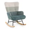 Hivvago Nursery Rocking Chair With Ergonomic Armrests And High Backrest In Green