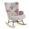 Hivvago Nursery Rocking Chair With Ergonomic Armrests And High Backrest For Living Room In Neutral