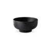Hivvago Nya 12 Inch Tabletop Decorative Bowl, Pedestal Round Base, Black Wood In Black