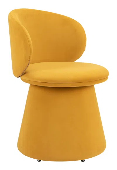 Hivvago Oblic Swivel Dining Chair Orange In Yellow
