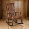 Hivvago Odel Rocking Chair, Faux Leather Seat And Back, Dark Chocolate Brown In Brown