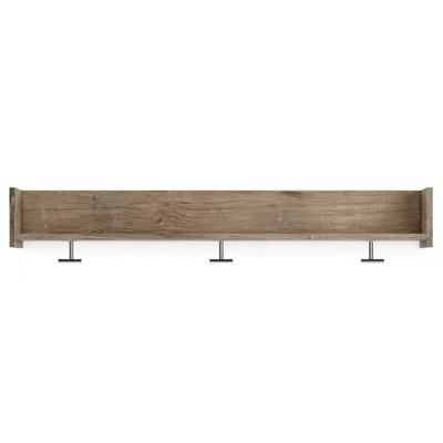 Hivvago Olia Wall Mounted Coat Rack, 3 Hooks And Shelf, Light Dry Brown Wood
