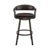 Hivvago Oliver 26 Inch Modern Counter Stool, Vegan Faux Leather, Swivel, Dark Brown In Black
