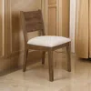 Hivvago Olum 21 Inch Dining Chair Set Of 2, Cushioned Fabric Upholstery, Brown Wood In Brown