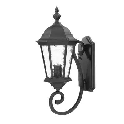 Hivvago One Light Matte Black Carousel Lantern Wall Light