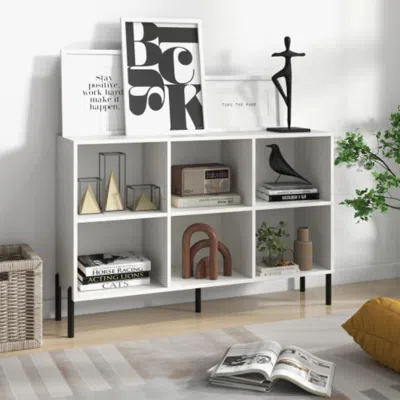 Hivvago Open-back Bookshelf With Drawer For Study-white