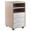 Hivvago Open Shelf Cabinet 3-drawer Reclaimed Wood And White