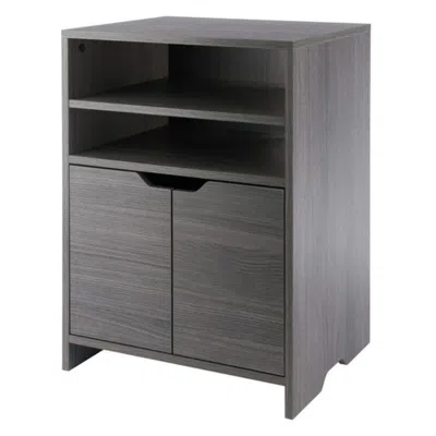 Hivvago Open Shelf Storage Cabinet Charcoal In Gray