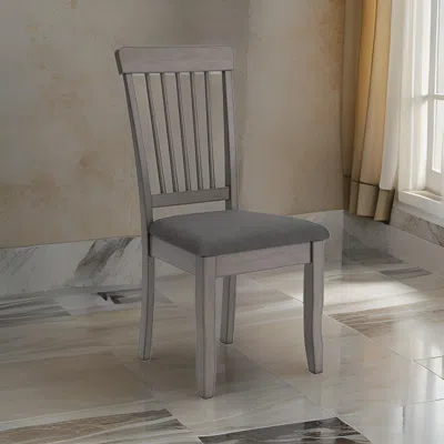 Hivvago Ora 18 Inch Dining Side Chair, Set Of 2, Modern Spindle Backrest, Gray