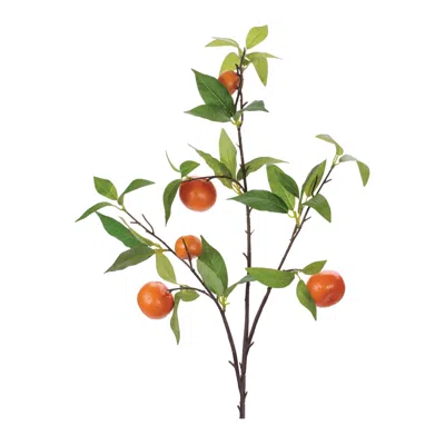 Hivvago Orange Fruit Foliage Branch (set Of 6) In Multi