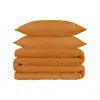 Hivvago Orange Queen Cotton Blend 1200 Thread Count Washable Duvet Cover Set In Yellow