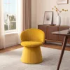 Hivvago Orange Upholstered Velvet Swivel Dining Side Chair In Yellow