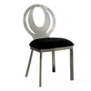 Hivvago Orla Contemporary Side Chair With Black Microfabric Seat, Set Of 2 In Metallic