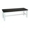 Hivvago Orso Bench, Off White, Dark Brown Mahogany And Mindi Wood, 52 Inch In Black