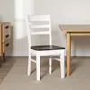 Hivvago Orso Dining Chair Set Of 2, Ladderback, White And Dark Brown Mahogany
