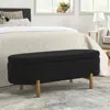 Hivvago Ottoman Oval Storage Bench Rubber Wood Leg