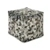 Hivvago Ottoman Pouf, 18 Inch, Square, Brown And Gray Polyester Modern Style Design