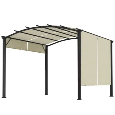 Hivvago Outdoor 11' X 11' Pergola With Adjustable Roof In Black