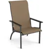 Hivvago Outdoor Adirondack Chair With High Back And Metal Frame For Porch Garden In Brown