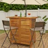 Hivvago Outdoor Bar Counter Table W Shelves, 43 Inch Brown Solid Acacia Wood In Brown