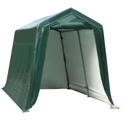 Hivvago Outdoor Carport Shed With Sidewalls And Waterproof Ripstop Cover-7 X 12 Ft In Green
