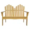 Hivvago Outdoor Cedar Wood Garden Bench Loveseat In Beeswax Finish In Gold