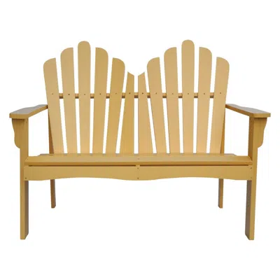 Hivvago Outdoor Cedar Wood Garden Bench Loveseat In Beeswax Finish In Gold