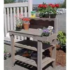 Hivvago Outdoor Cedar Wood Potting Bench Bakers Rack Garden Storage Table In Grey In Brown
