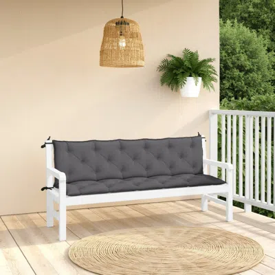 Hivvago Outdoor Cushion For Bench Set Of 2, Tufted Stitch Gray Oxford Fabric