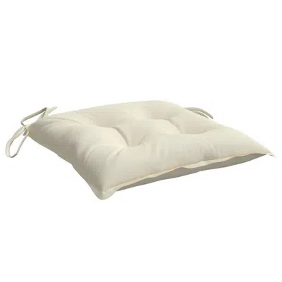 Hivvago Outdoor Cushion For Chair Set Of 2, Tufted Cream White Oxford Fabric