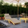 Hivvago Outdoor Cushion For Chaise Lounger W Pillow, Taupe Fabric 73 Inch