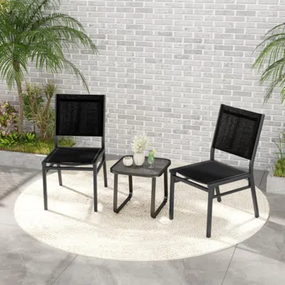 Hivvago Outdoor Dining Chairs With Breathable Seat And Backrest For Backyard Porch Poolside-set Of 2