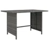 Hivvago Outdoor Dining Table, 43 Inch Rectangular Top, Dark Gray Poly Rattan