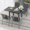Hivvago Outdoor Dining Table Set With Extendable Aluminum Table And 4 Stackable Chairs