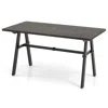 Hivvago Outdoor Dining Tale For 6 With 1.93 Inch Umbrella Hole For Garden-dark Brown
