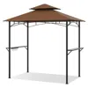 Hivvago Outdoor Double-tiered Grill Gazebo Canopy With 2 Shelves And 7 Hooks