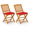 Hivvago Outdoor Folding Chairs With Seat Cushions Set Of 2