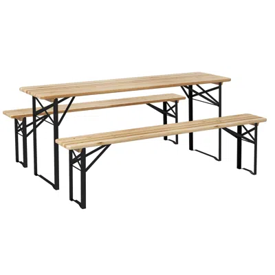 Hivvago Outdoor Folding Picnic Table And Bench Set For Patio Or Camping In Brown