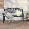 Hivvago Outdoor Furniture Steel Frame Porch Garden Bench-bronze